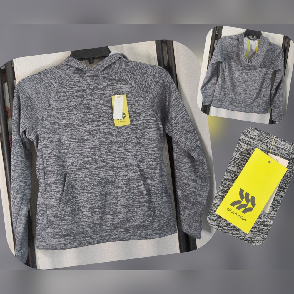 All in Motion Heather Gray Kids Active Hoodie Size S (6-7) Nwts